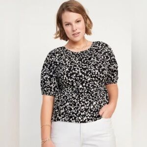 Old Navy Black and White Floral Top
